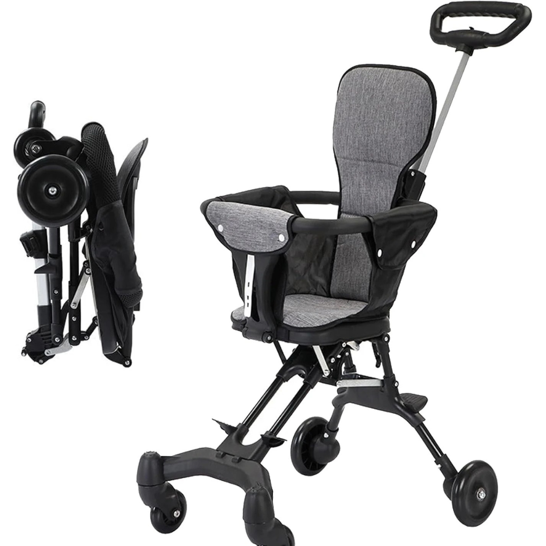 Beauty Kids Compact Travel Stroller – Lightweight, One-Hand Fold, Airplane Carry-On Size with Adjustable.